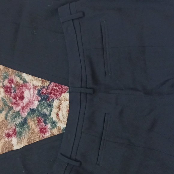 Vince wool blend trousers pants zipper fly cuffed cropped black size 8 - Picture 8 of 8